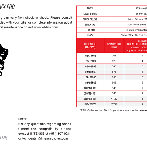 INTENSE Ohlins Shock Spring - 571 lbs 18075-15