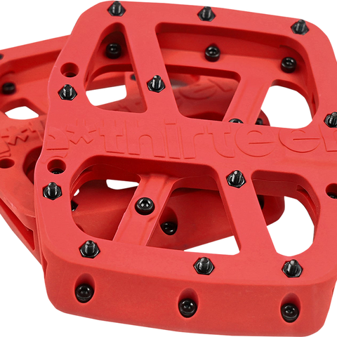E*THIRTEEN Base Pedals - Flat - Red PD2USA-101