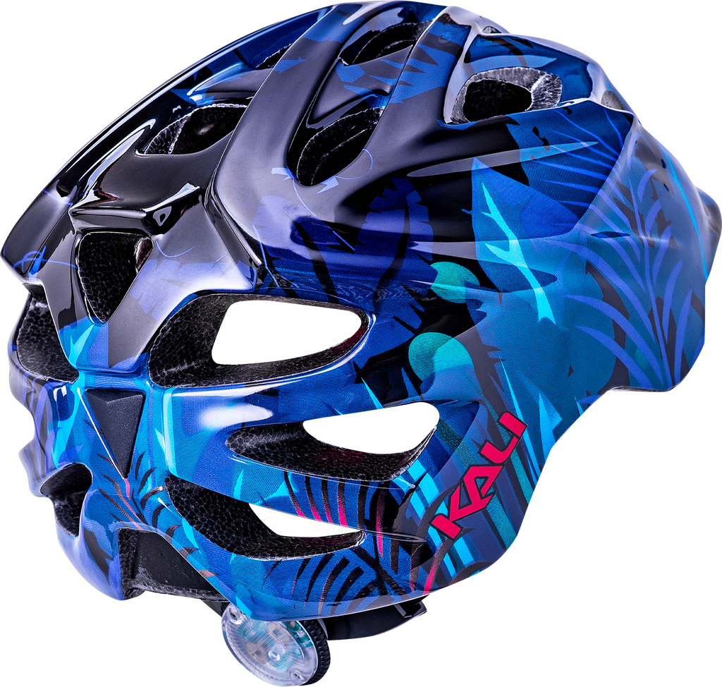 KALI Child Chakra Lighted Helmet - Jungle - Gloss Blue - Small 0221022225