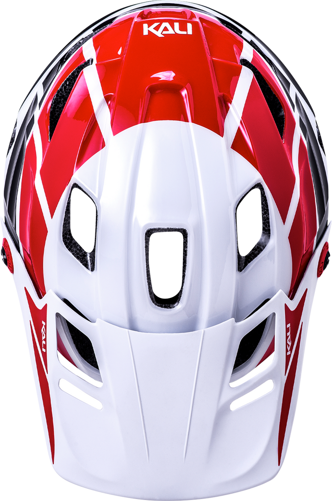 KALI Child Maya Full Face Helmet - Race - Gloss White/Red/Black 0221922112