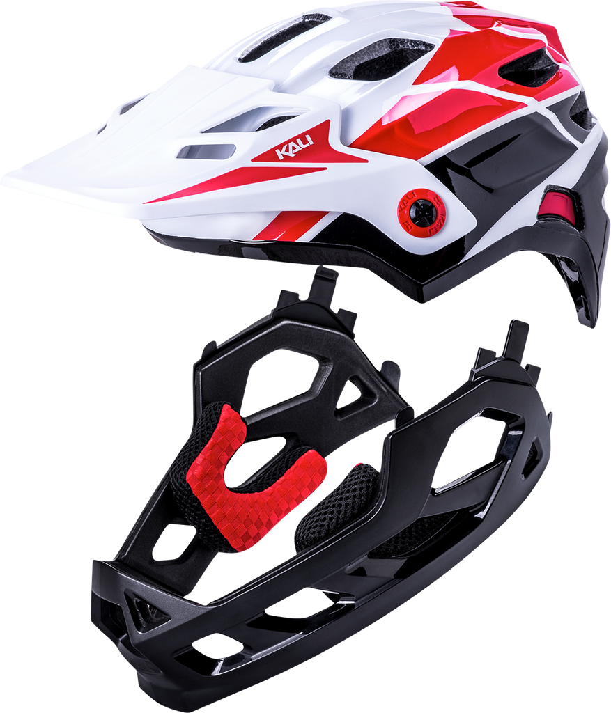 KALI Child Maya Full Face Helmet - Race - Gloss White/Red/Black 0221922112