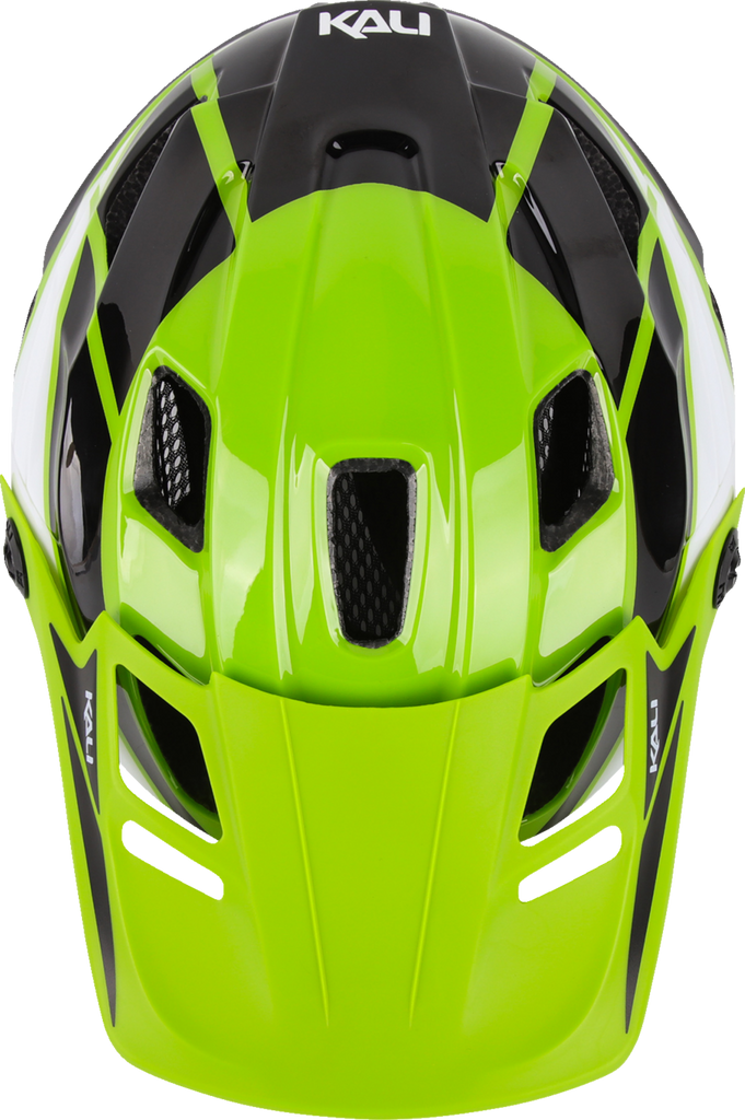 KALI Child Maya Full Face Helmet - Race - Gloss Lime/White/Black - OS 0221923322