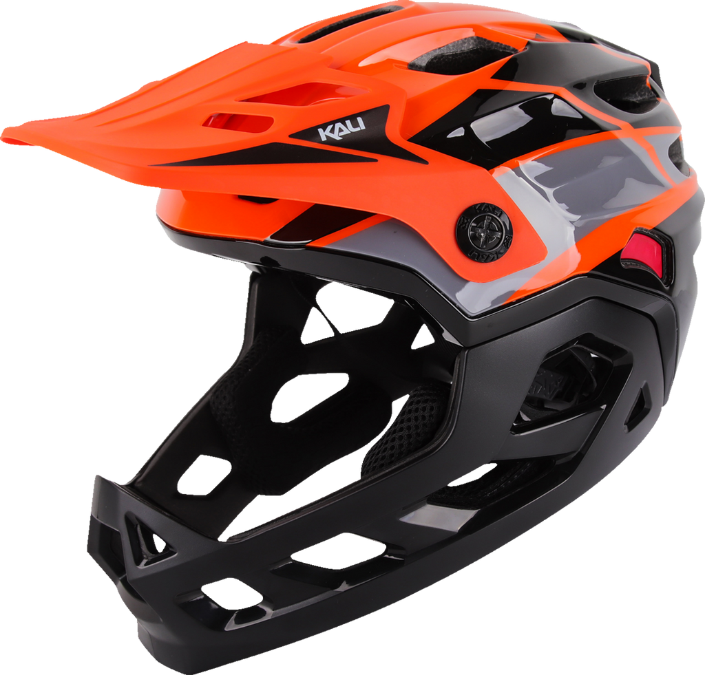 KALI Child Maya Full Face Helmet - Race - Gloss Orange/Gray/Black - OS 0221923312