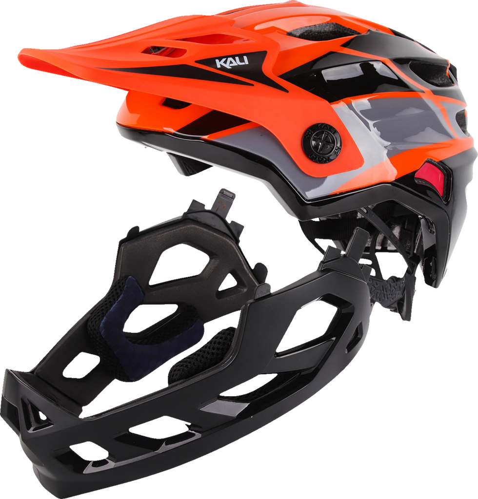 KALI Child Maya Full Face Helmet - Race - Gloss Orange/Gray/Black - OS 0221923312