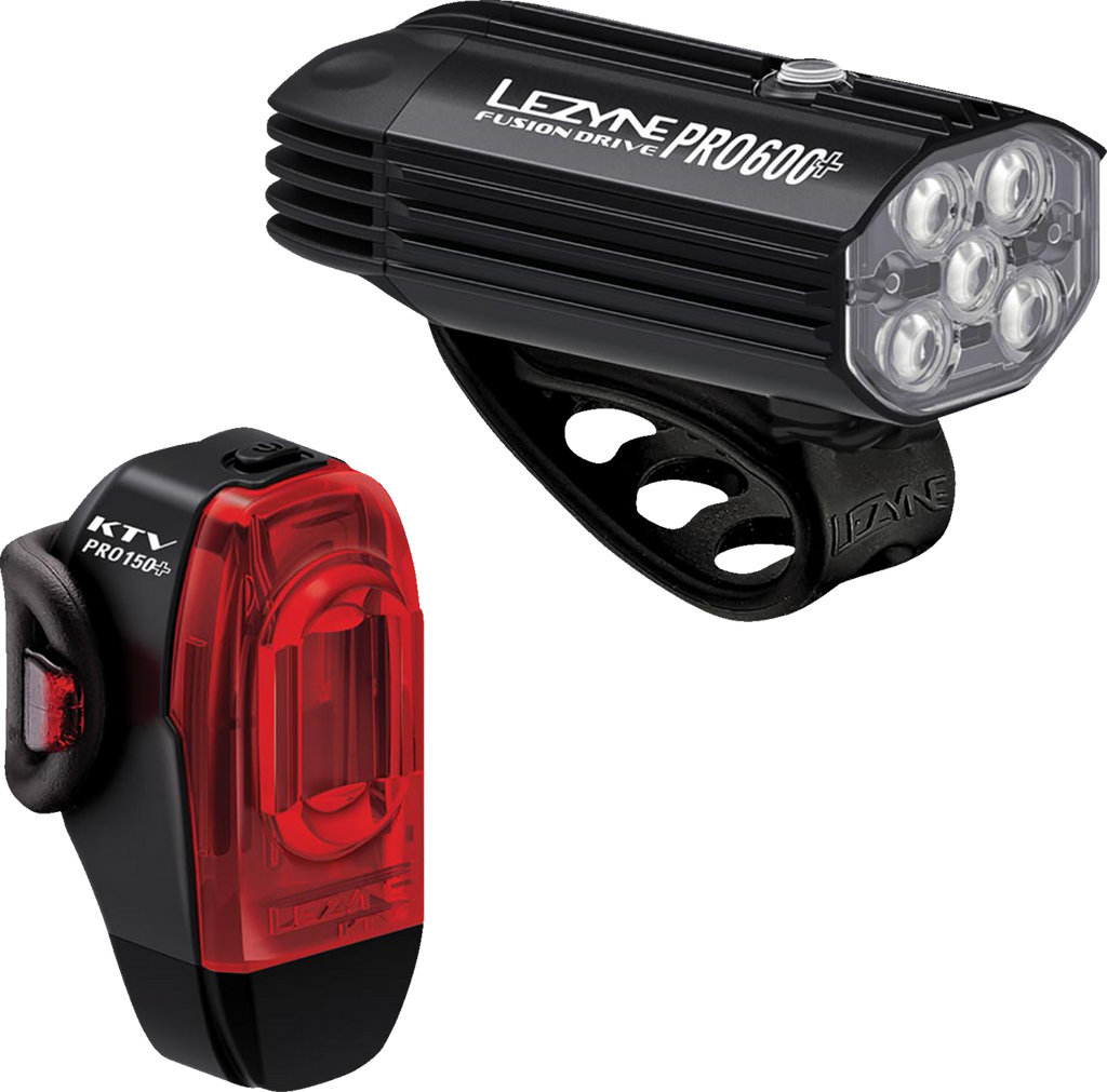 LEZYNE Fusion Drive Pro 600+ / KTV Drive Pro+ Lights - Front & Back - 600 lm / 150 lm 1-LED-39P-V137