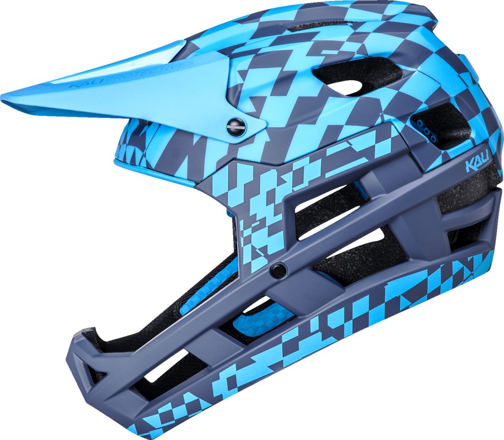 KALI DH Invader Helmet - LTD Glitch - Matte Navy/Cyan - XS-M 0211323226