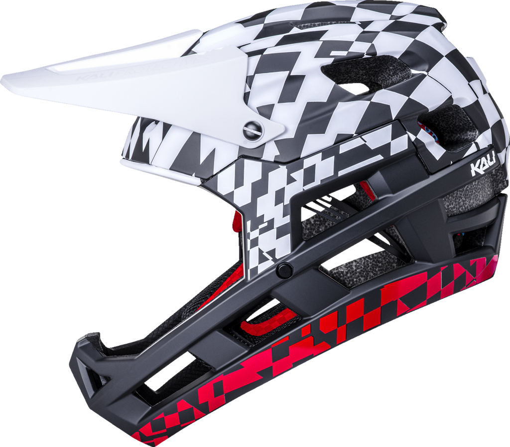 KALI DH Invader Helmet - LTD Glitch - Matte Black/White/Red - XS-M 0211323216