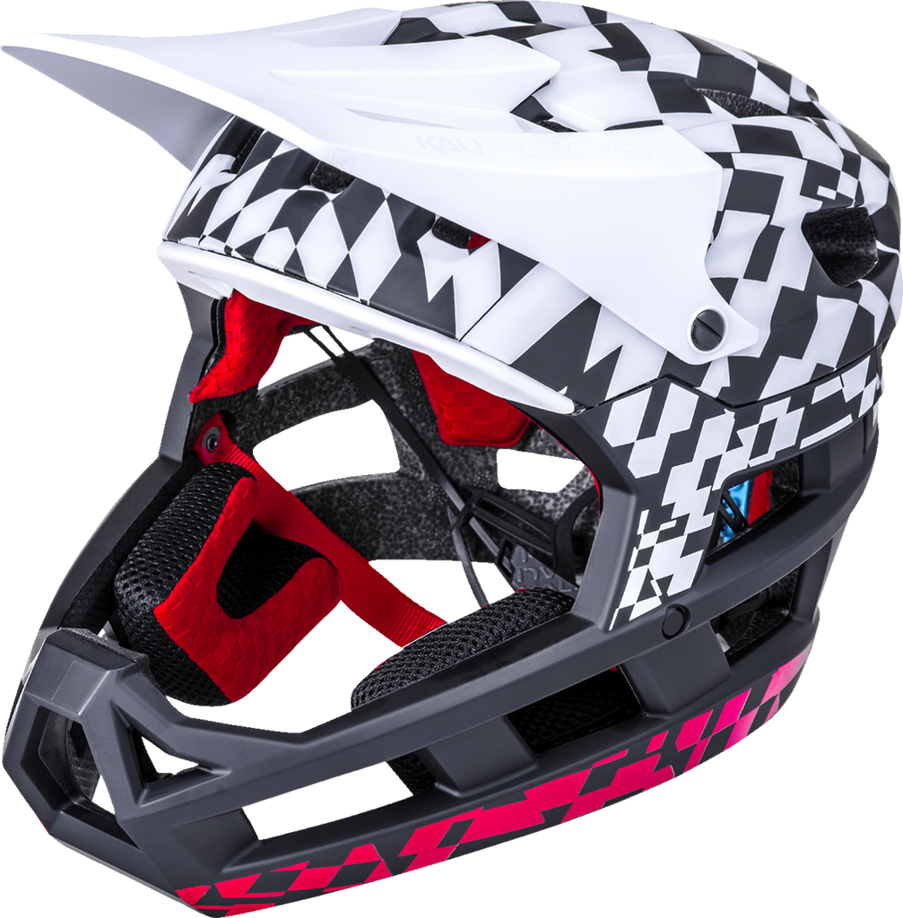 KALI DH Invader Helmet - LTD Glitch - Matte Black/White/Red - XS-M 0211323216