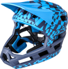 KALI DH Invader Helmet - LTD Glitch - Matte Navy/Cyan - XS-M 0211323226