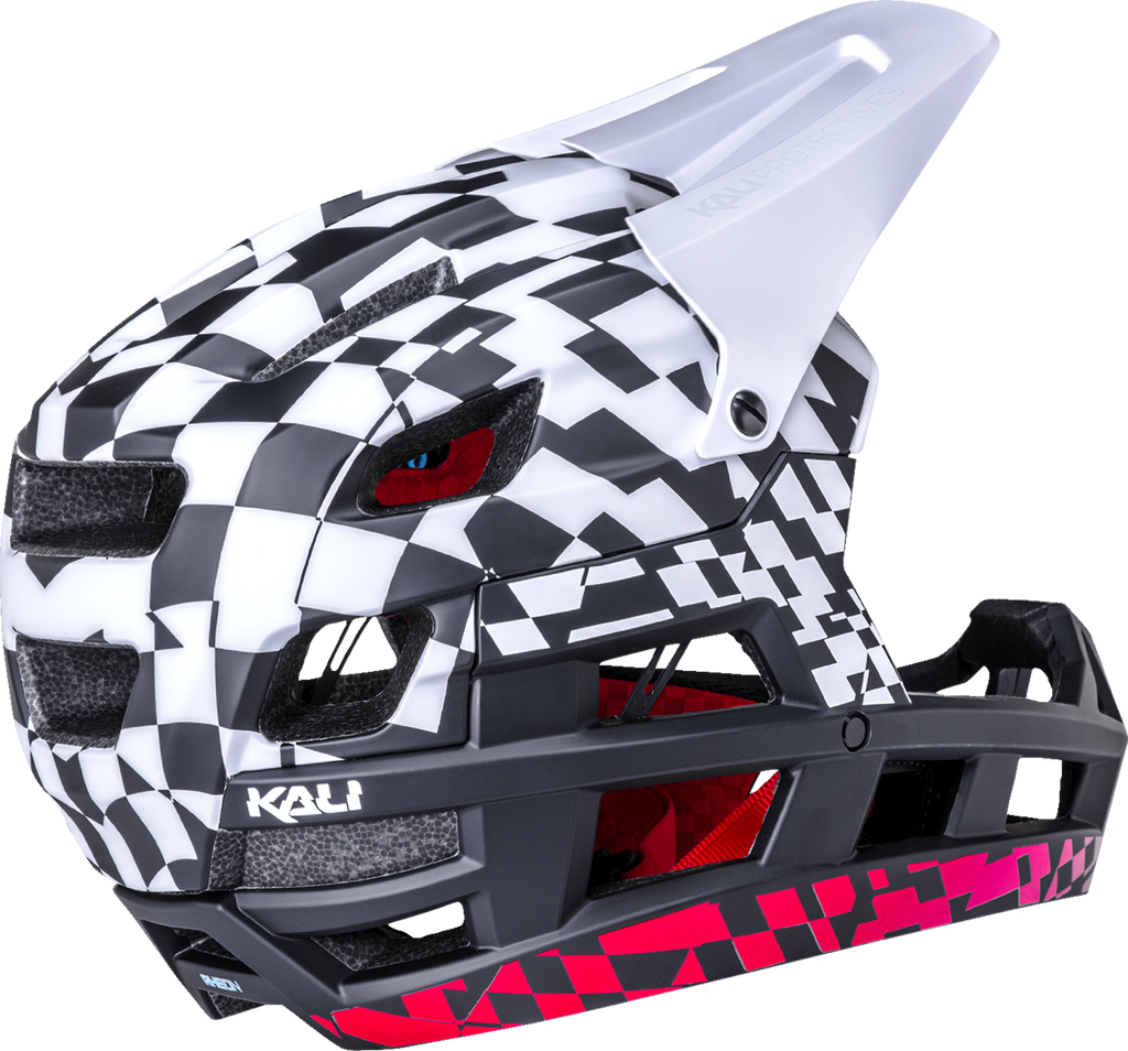 KALI DH Invader Helmet - LTD Glitch - Matte Black/White/Red - XS-M 0211323216