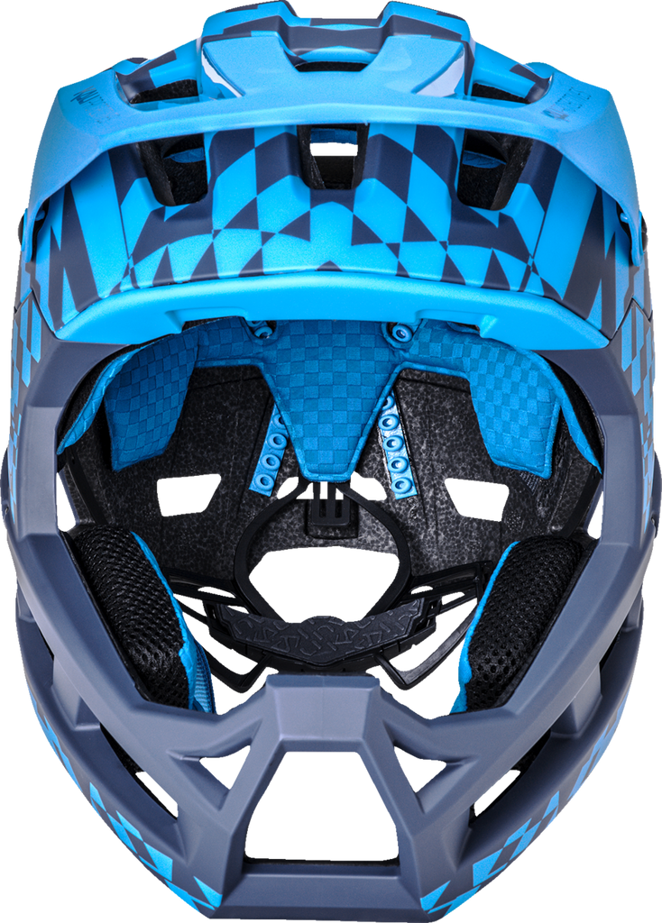 KALI DH Invader Helmet - LTD Glitch - Matte Navy/Cyan - L-2XL 0211323227